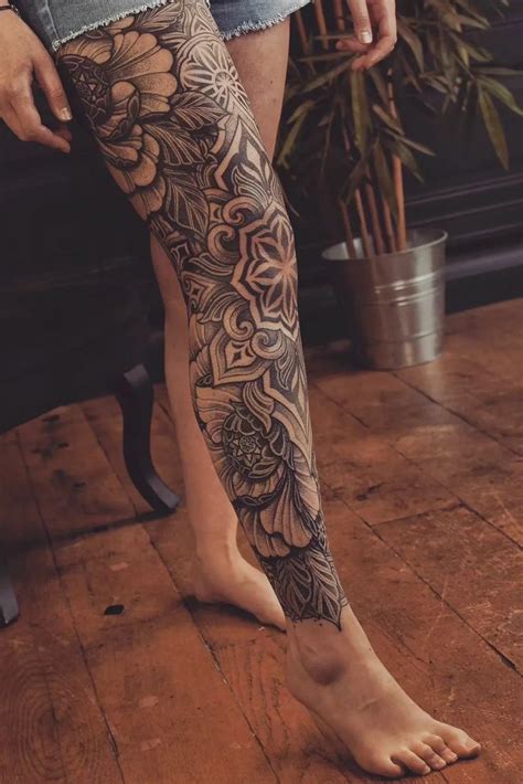 Artist 6Rilink Mandala Tattoo Meaning In 2024 Leg Tattoos Women
