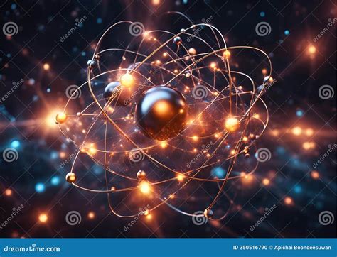 Atomic Structure Electrons Orbiting Nucleus Quantum Physics Stock