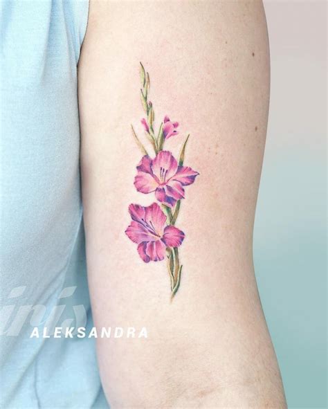 August Birth Flower Gladiolus Tattoo
