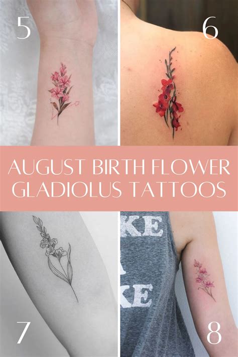 August Birth Flower Tattoos Poppies Gladiolus Artofit