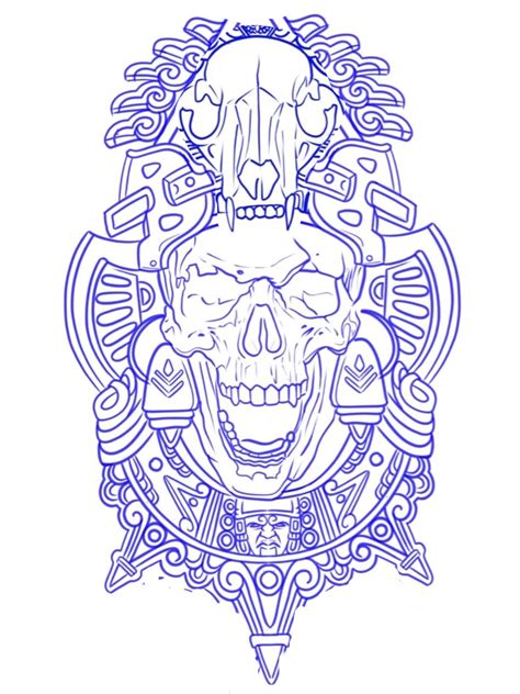 Aztec Tattoo Stencil Aztec Tattoo Stencil