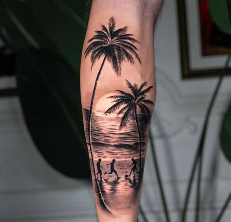 Beach Palm Tree Tattoo