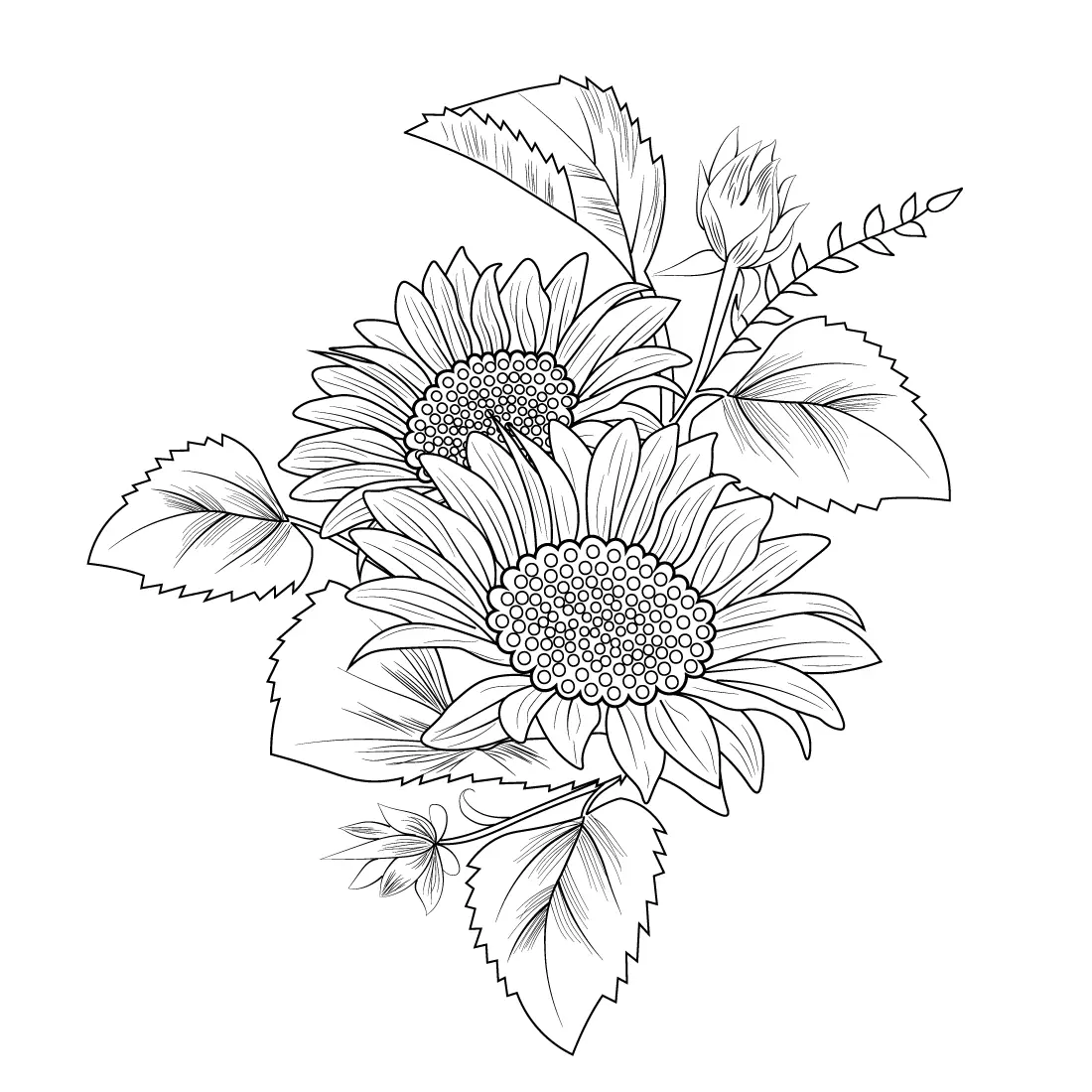 Black And Grey Sunflower Tattoo On Biceps In 2024 Black And White