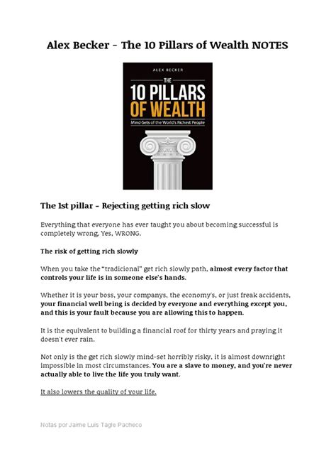 Book Sum The 10 Pillars Of Wealth Alex Becker Pdf