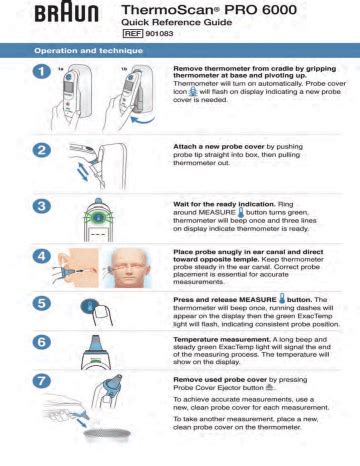 Braun Thermoscan Pro 4000 Quick Reference Guide Manualzz