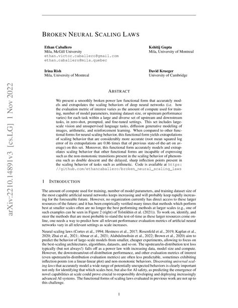 Broken Neural Scaling Laws Deepai