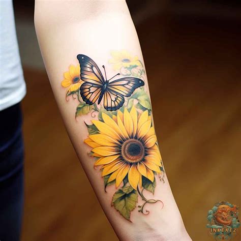 Butterfly Sunflower Tattoo Sunflower Tattoos Sunflower Tattoo