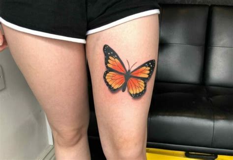 Butterfly Tattoos On Leg