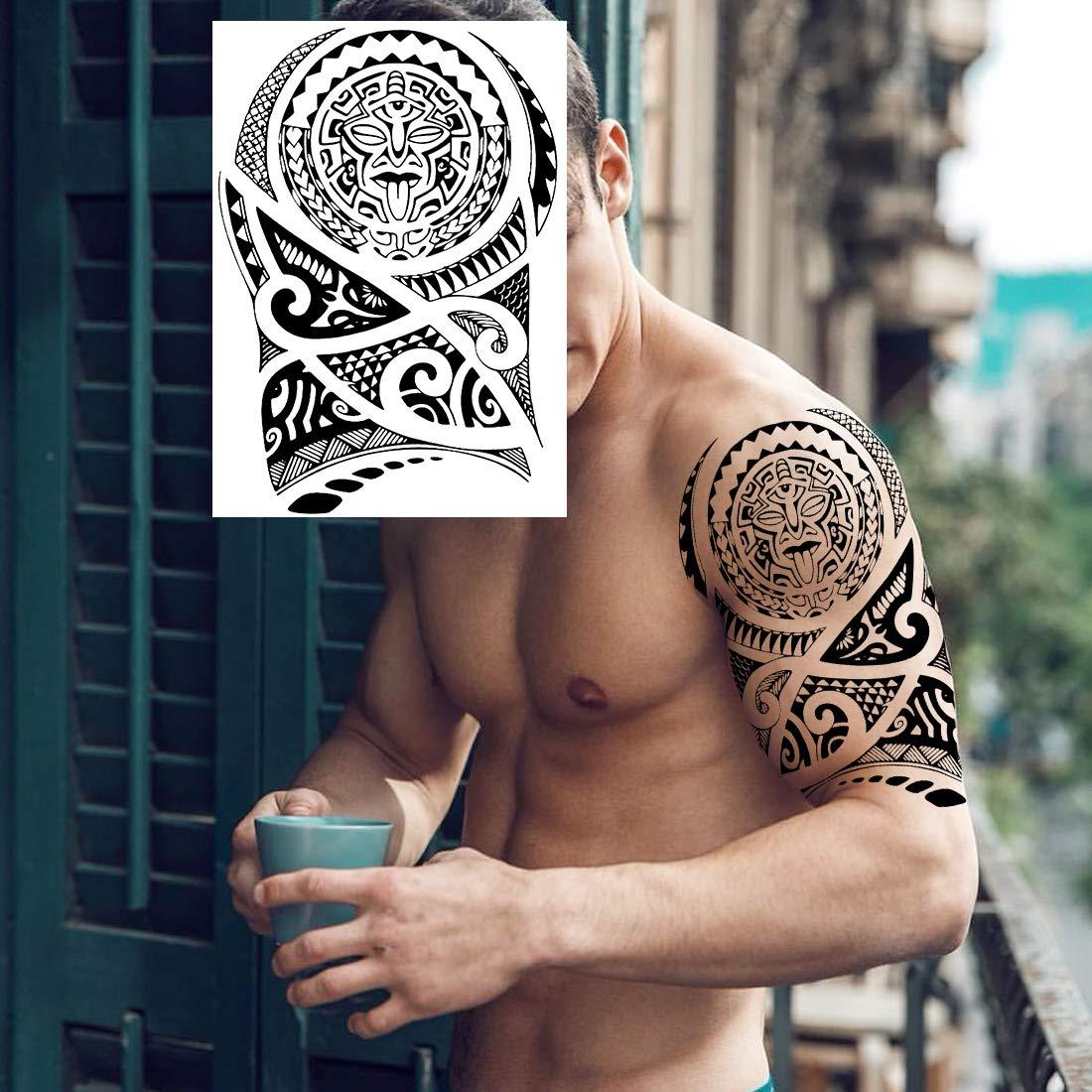 Buy 11 Sheets Nezar Maori Temporary Tattoo Sleeve For Men Adults Tiki