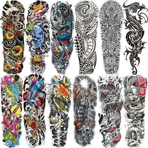 Buy Aresvns Full Arm Temporary Tattoos For Men And Women L19 Xw7