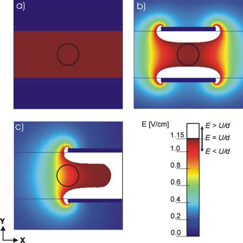 Calculated Electric Field Distribution For The Geometries With Parallel
