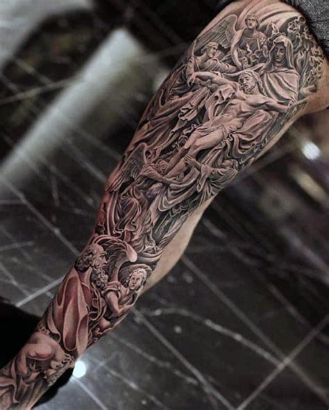 Catholic Religious Sleeve Tattoo Ideas & Inspiration