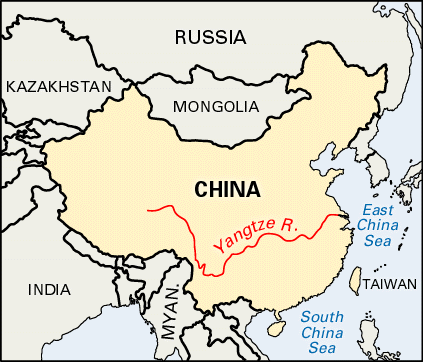 Chang Jiang River World Map