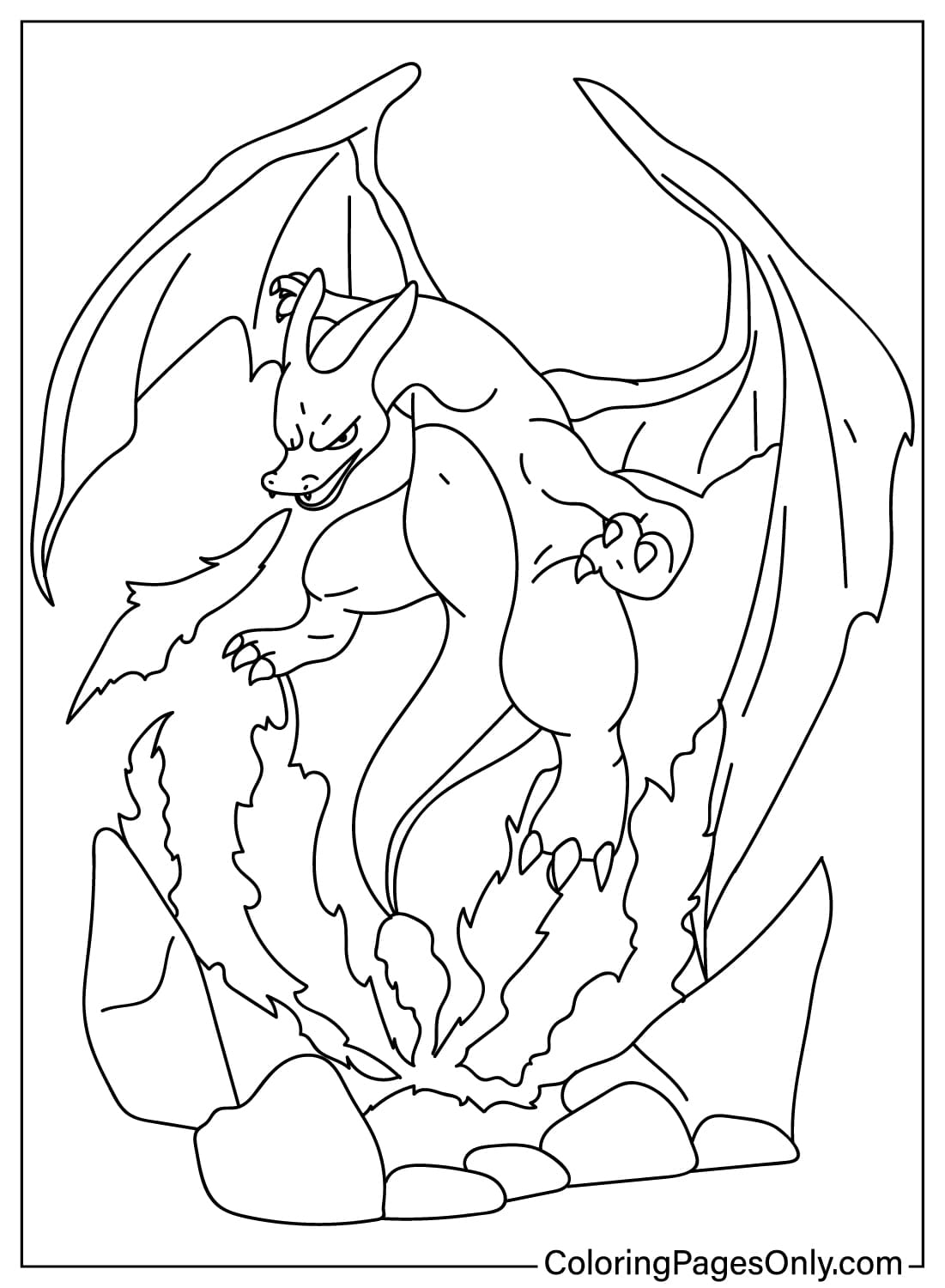 Free Printable Charizard Coloring Page for Kids