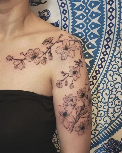 Cherry Blossom Shoulder Tattoo Ideas & Inspiration