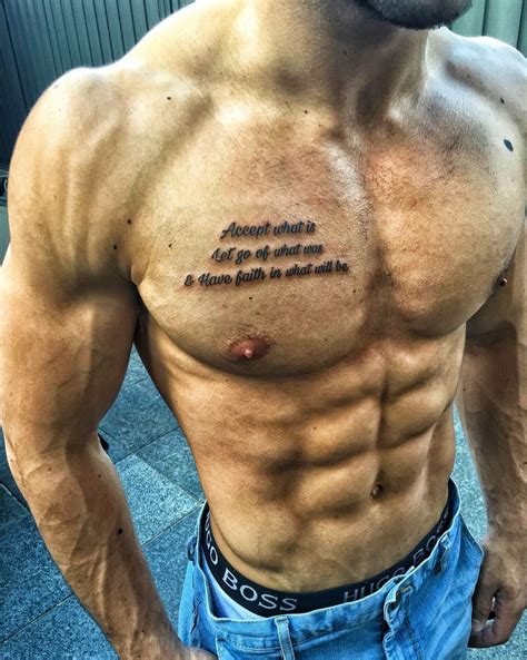 Bold Chest Tattoos: Words for Men to Inspire