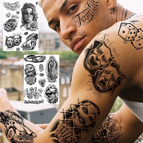 Chicano Temporary Tattoos For Men And Women 6 Sheets Of Chicana