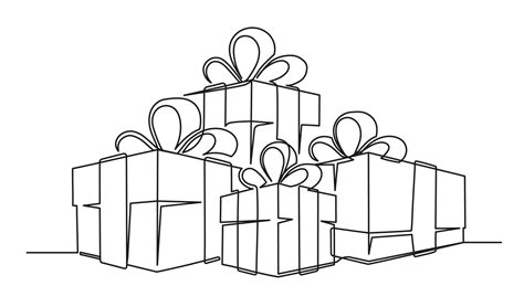 Christmas Present Drawing Christmas Present Boxes Christmas Drawing