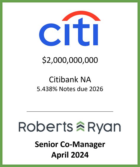Citibank Notes Due 2026 April 2024 A Service Disabled Veteran