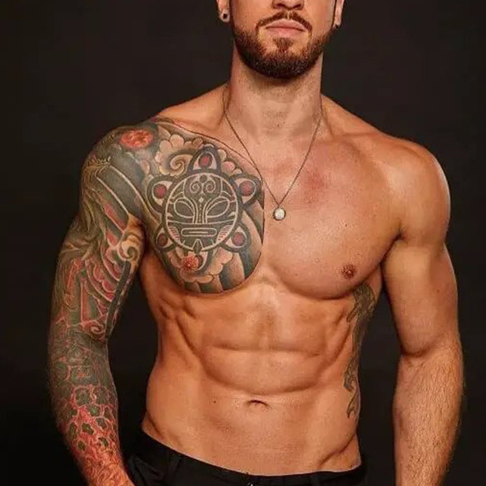 Colorful Chest Tattoos For Men Colorful Chest Tattoos For Men