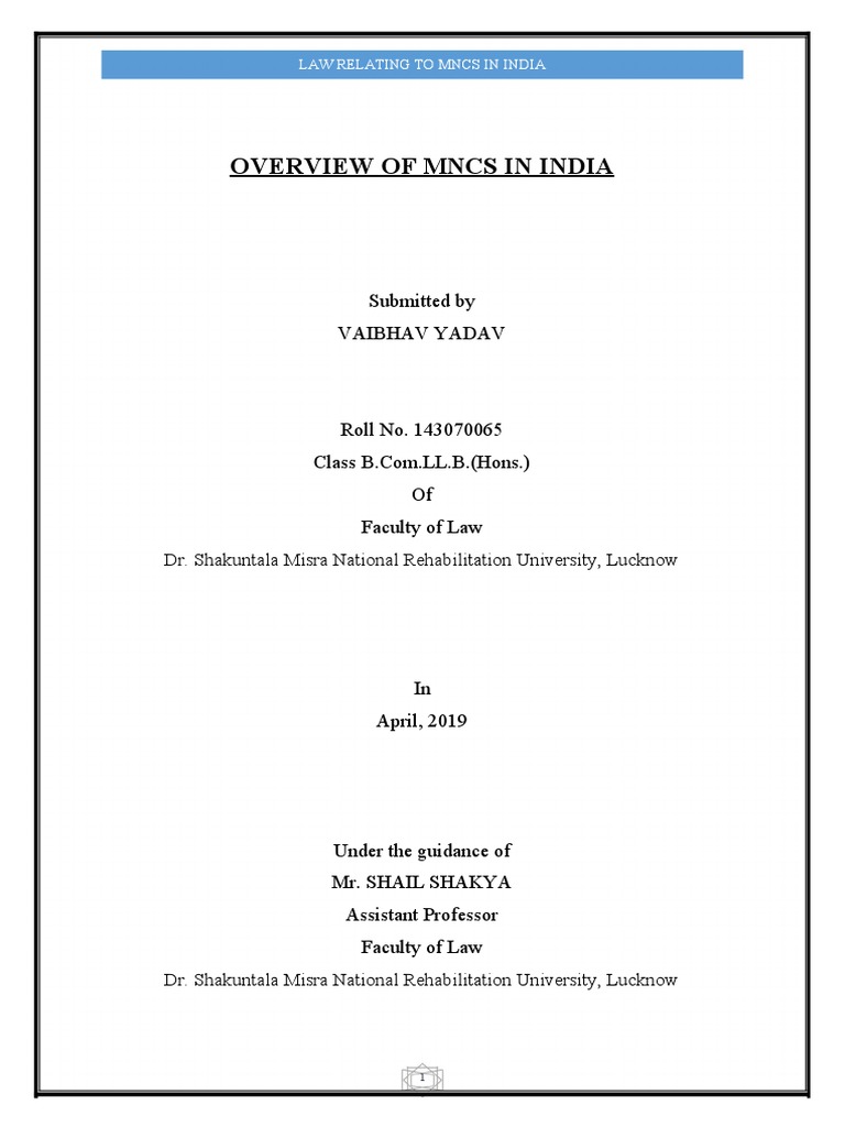 Company Overview 5 Mncs Pdf