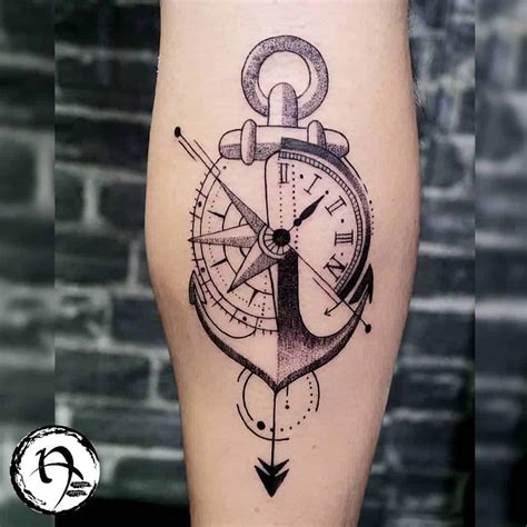 Compass and Clock Tattoo: Symbolism and Design Ideas