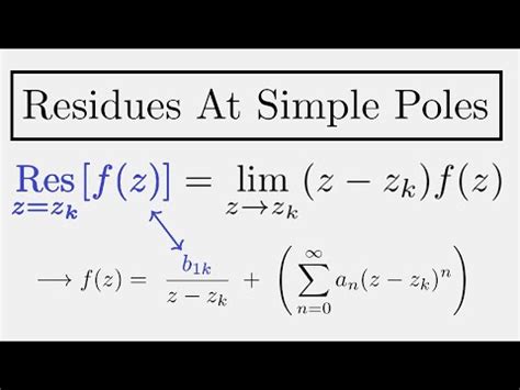 Complex Analysis Formula For Residues At Simple Poles Youtube Complex Analysis Formula For Residues At Simple Poles Youtube