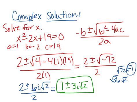 Complex Solutions Math Algebra 2 Showme