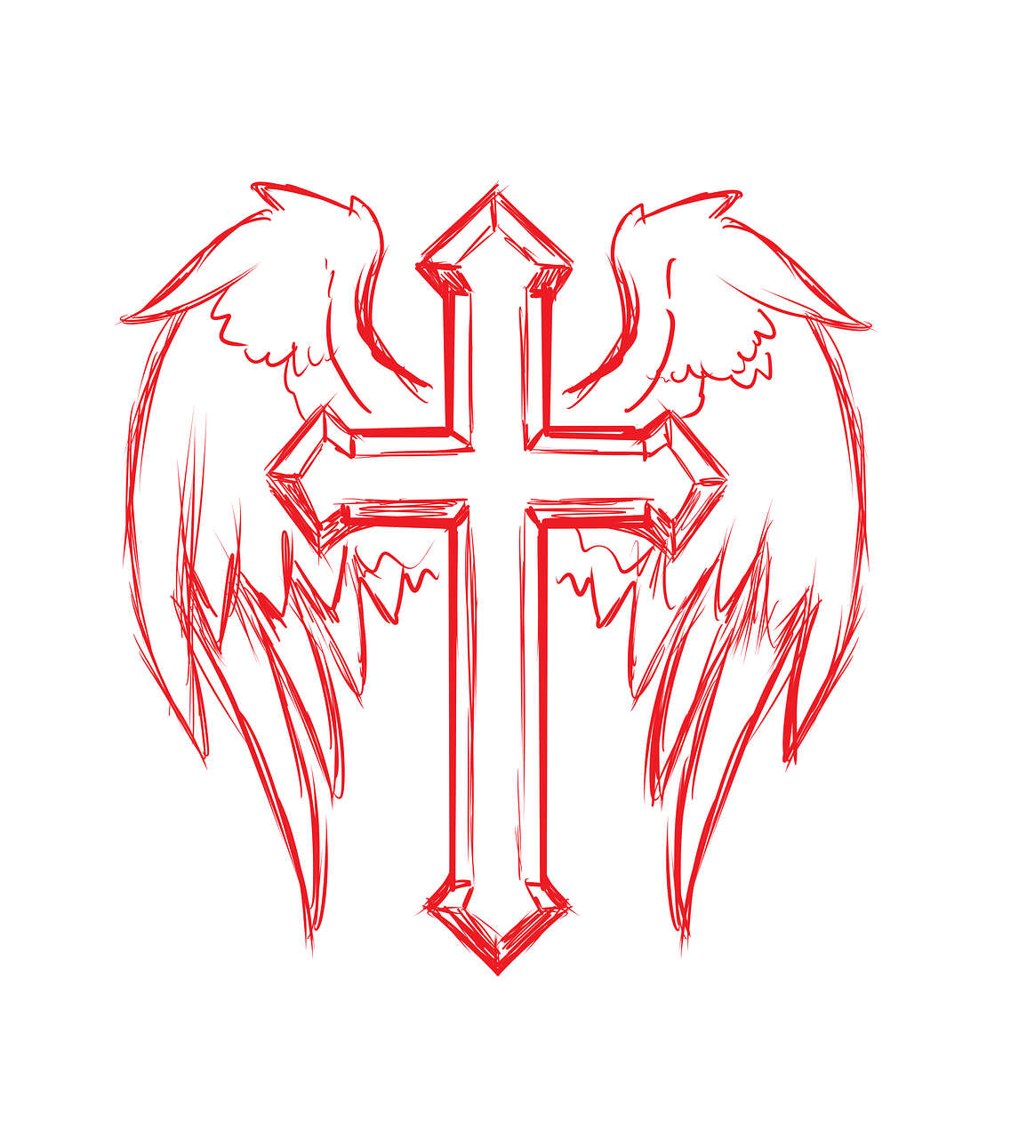 Cross Wings Tattoo Design Religion Free Image From Needpix Com