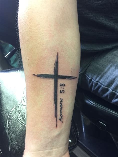 Cross With Verse Tattoo