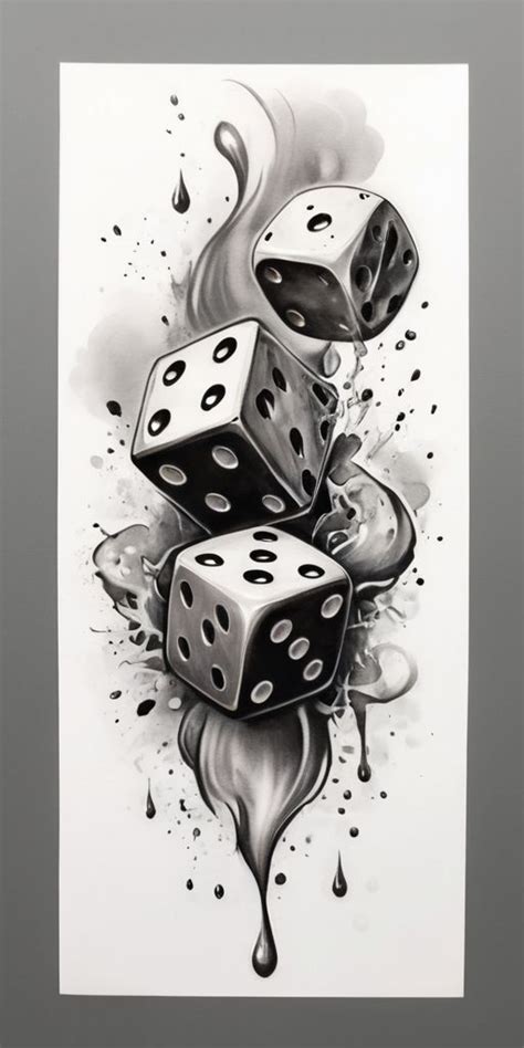 Cup Rolling Dice Sketch Tattoo Ideas & Inspiration