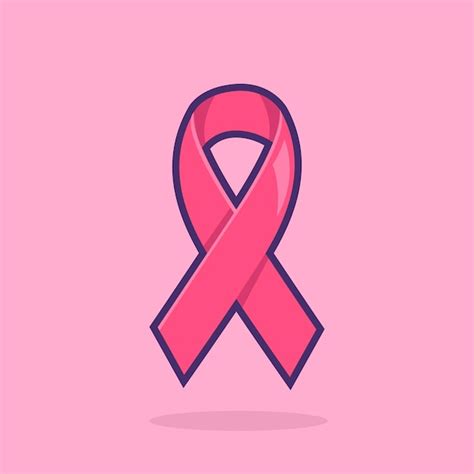 Cute Pink Ribbon Vector Illustration Realistic Design For Breast Cancer Cute Pink Ribbon Vector Illustration Realistic Design For Breast Cancer