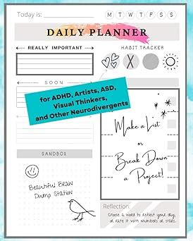 Daily Planner For Adhd Executive Function Planning For Adhd Artists Asd Visual Thinkers And Other Neurodivergents Divergent Planners
