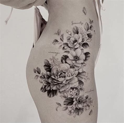 Dani Color Black And Grey Floral Tattoos Atelier Eva Floral