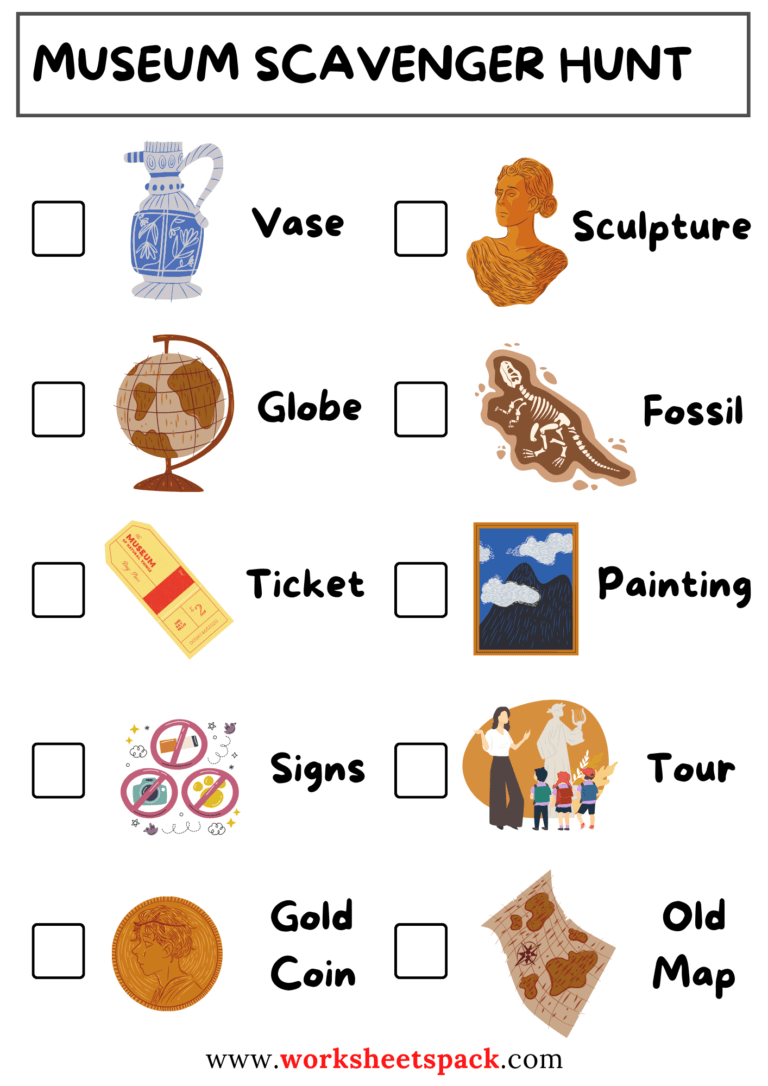 Day Adventure Guide Museum Scavenger Hunt Free Pdf Download