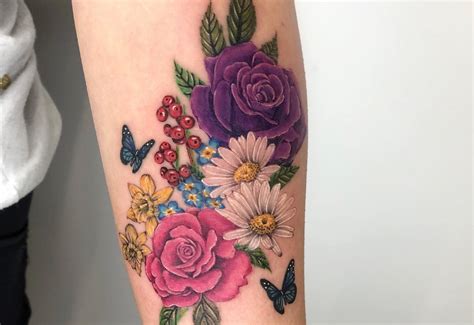 Detailed Flower Tattoos