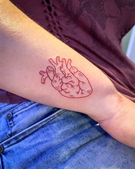 Discover 70 Red Heart Outline Tattoo In Cdgdbentre Discover 70 Red Heart Outline Tattoo In Cdgdbentre