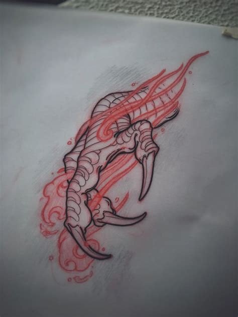 Dragon Claw Sketch By Akos Perth Australia Dragon Tattoo Sketch