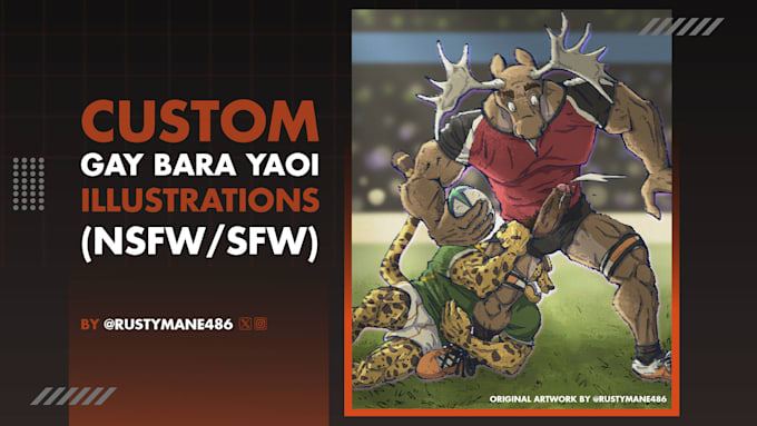 Draw Yaoi Gay Bara Anime Couple Nsfw And Sfw Fanart Furry Art By