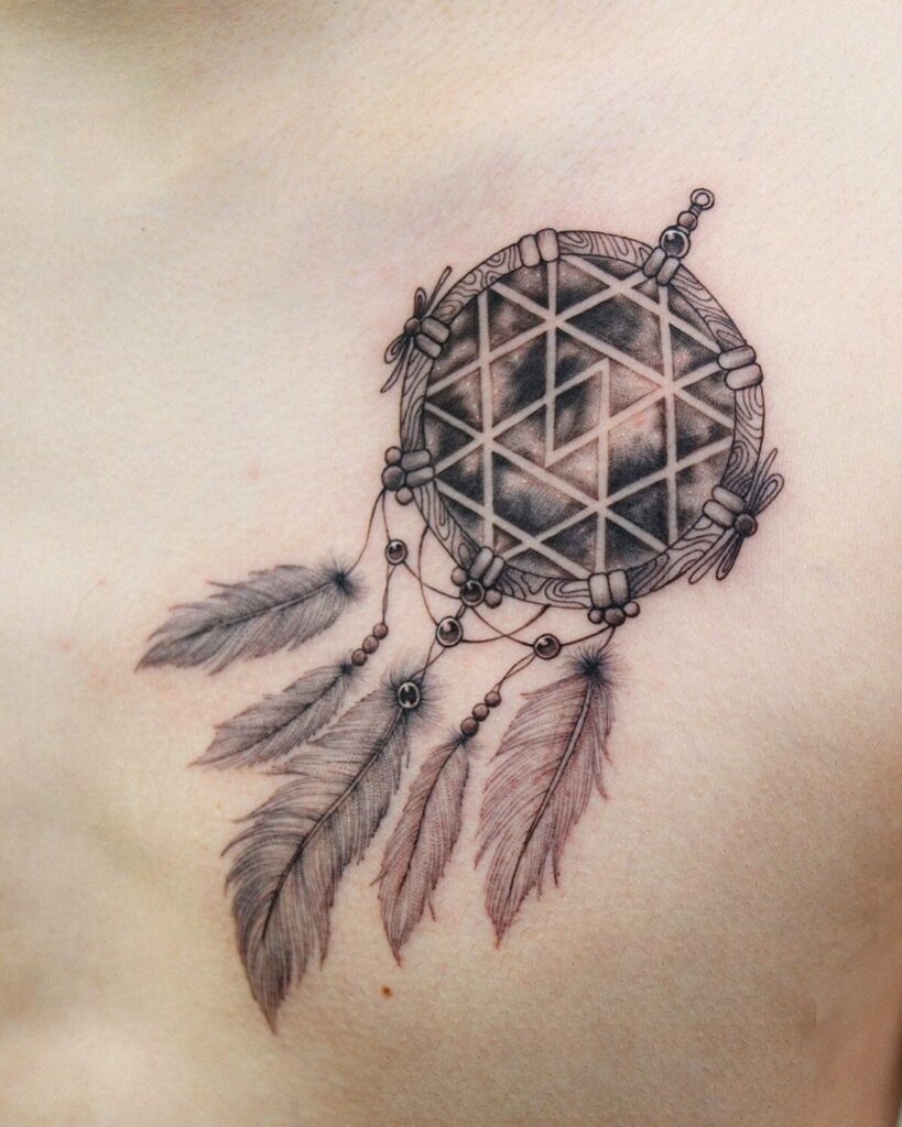 Dream Catcher Tattoo On Thigh Designs Ideas And Meaning Tattoos For You