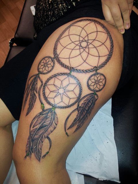 Dream Catcher Thigh Tattoo: Stunning Design Ideas & Inspiration