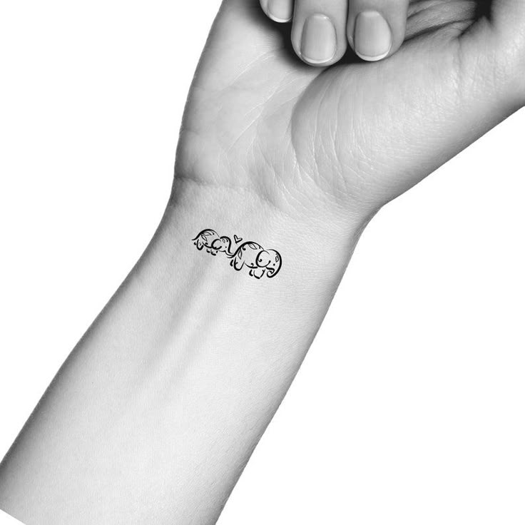 Elephants Mother Daughter Family Temporary Tattoo Etsy Tattoos For