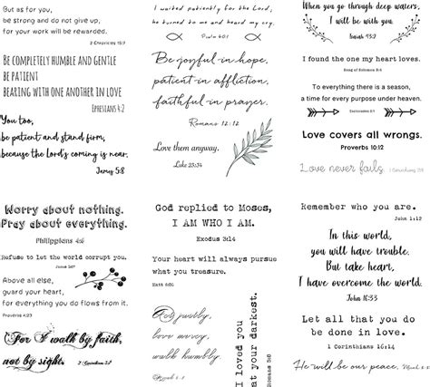 Everjoy 15 Inspirational Christian Quotes Bible Verses Temporary