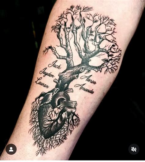 Family Tree Tattoo Ideas: Incorporating Names Creatively