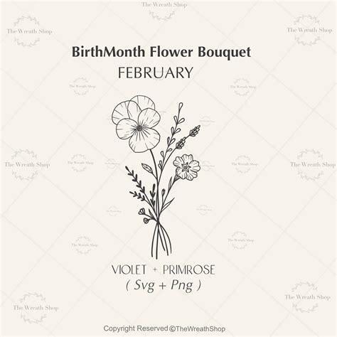 February Birth Flower Svg Iris Svg Bouquet Tattoo Design