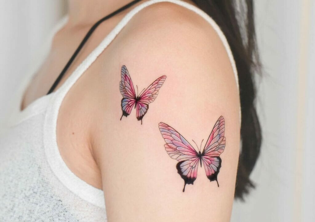 Stunning Female Butterfly Tattoo Arm Sleeve Ideas