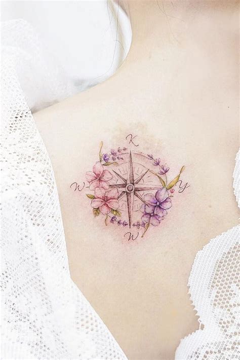 Feminine Compass Tattoos