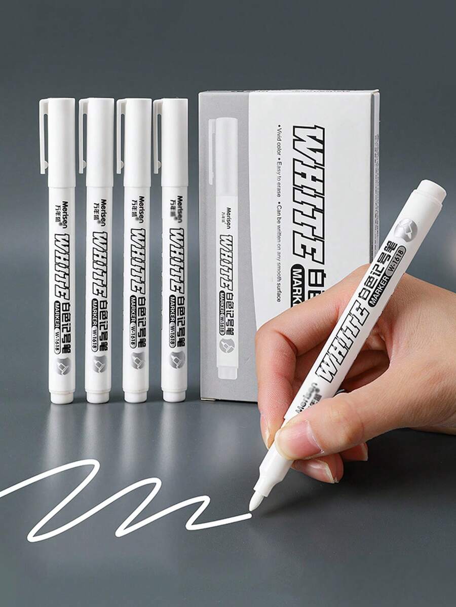 Fexpdl White Marker Pen 6 Pack White Permanent Marker Pen White