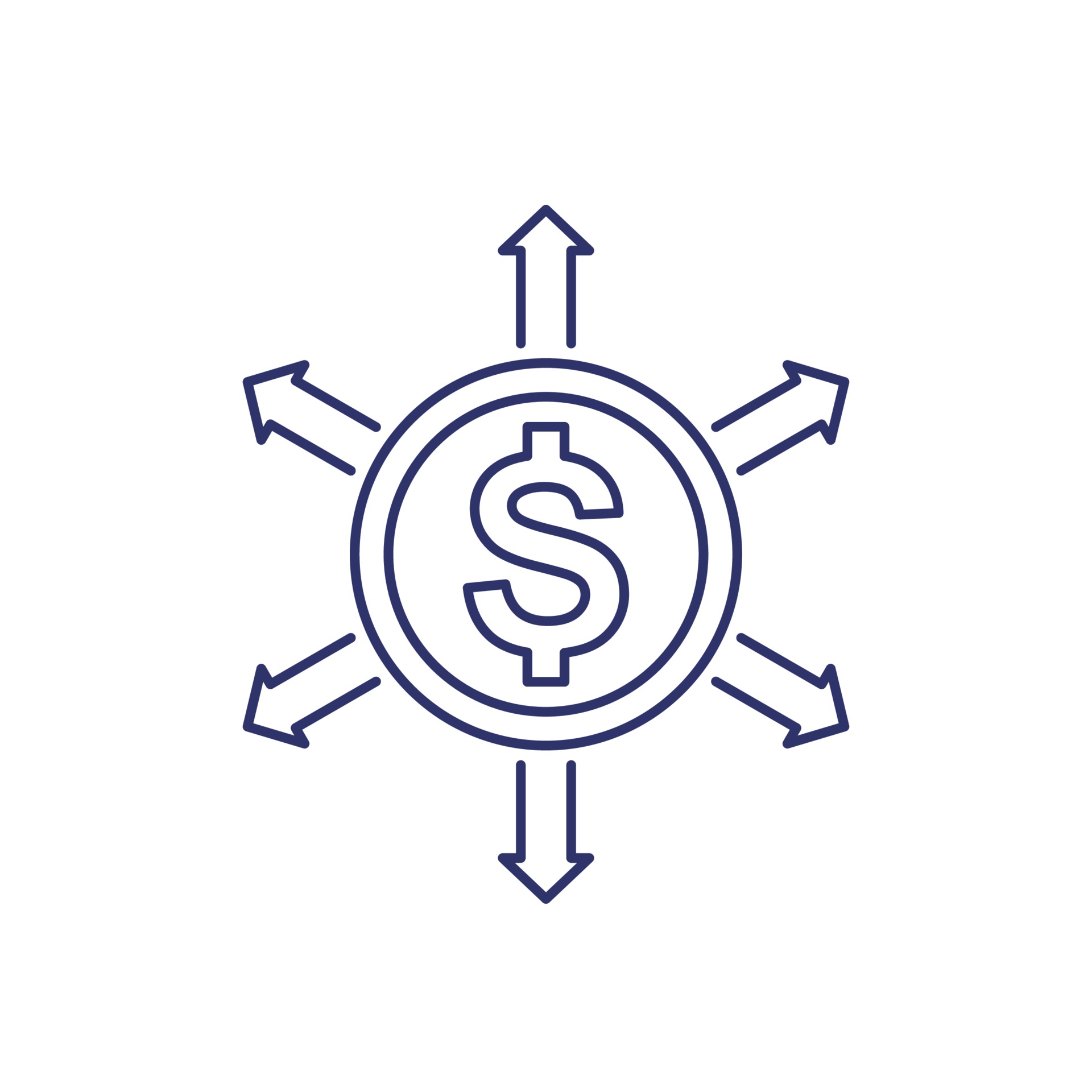 Financial Diversification Diversified Capital Line Icon 2237989 Vector