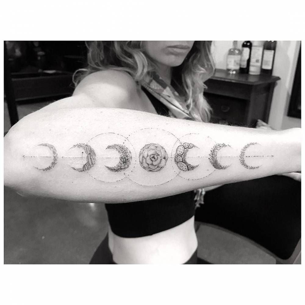 Fine Line Moon Phases Made Out Of Plants Tattoo Artist Dr Woo Fine Line Moon Phases Made Out Of Plants Tattoo Artist Dr Woo